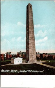 Boston Massachusetts MA Bunker Hill Monument Antique Postcard UNP Unused DB 