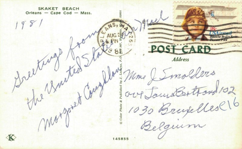 USA Skaket Beach Orleans Cape Cod Massachusetts Vintage Postcard 07.99 