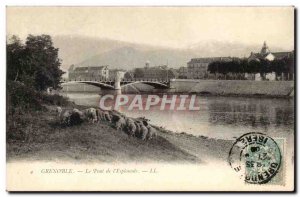 Grenoble Postcard Old Bridge of & # 39esplanade (sheep)