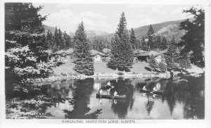 Postcard 1940s RPPC Canada Alberta Bungalows Jasper Park Lodge 23-11328