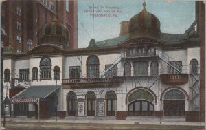 Postcard Broad Street Theatre Broad Spruce Sts Philadelphia PA 1911