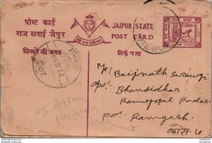 Jaipur Postal Stationery Fatehpur cds To Ramgarh