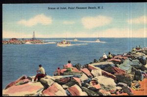 New Jersey POINT PLEASANT BEACH Scene at Inlet - pm1953 - LINEN