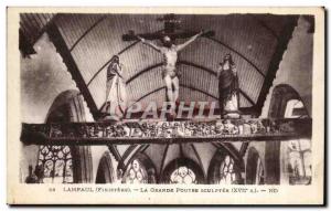 Old Postcard Lampaul (Finistere) Great Beam carved christ