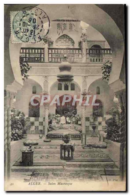  Vintage Postcard Algiers Maoresque Living room