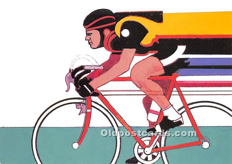 Original Artwork by Robert Peak, 1984 Summer Olympics Cycling Stamp Olympic U...