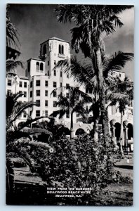 Hollywood FL Postcard RPPC Photo View From The Gardens Hollywood Beach Hotel