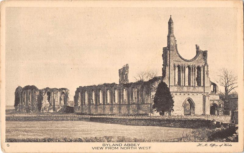 uk26359 byland abbey from NW real photo uk