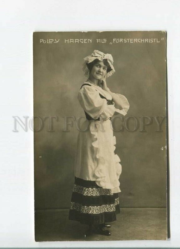 482377 Poldy HAAGEN Austrian OPERETTA Singer Dancer AUTOGRAPH 1913 Vintage PHOTO