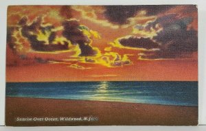 Wildwood NJ Sunrise Over Ocean Beautiful Colors Vintage to Phila Postcard N1