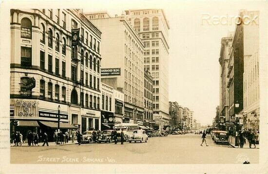 WA, Spokane, Washington, Street Scene, Ellis No. 5408, RPPC