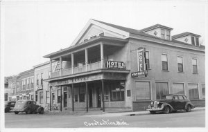 J37/ Constantine Michigan RPPC Postcard c1940s Hotel Tap Room Autos 193