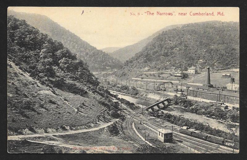 The Narrows Valley RR Tracks Cumberland MD Unused c1910s