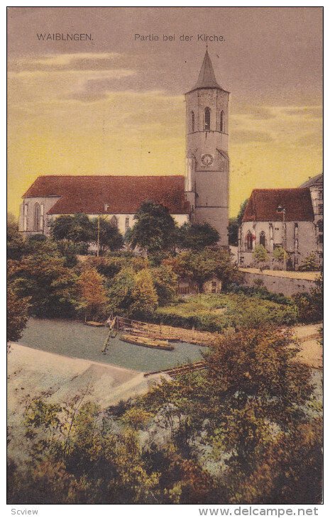 WAIBLINGEN (Baden-Wurttemberg), Germany, 1900-1910s; Partie Bei Der Kirche