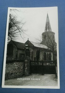  Real Photo Postcard Pitminster Church Somerset Postmarked 1953 G1B