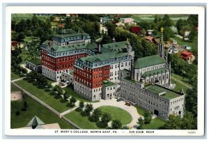 1914 St. Mary's College North East Pennsylvania PA, Air View Rear Postcard
