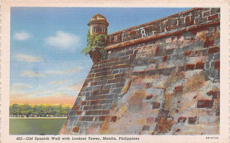 Old Spanish Wall with Lookout Tower Manila Philippines Unused 