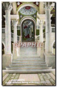 Old Postcard Washington D C And Famous Mosaic Stairway At The Library Of Cong...