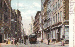 Postcard Chestnut Street West from 8th Street Philadelphia  PA 1906