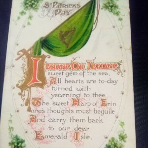 Vintage Postcard St. Patrick's Day Ireland Oh Ireland Printed In Germany