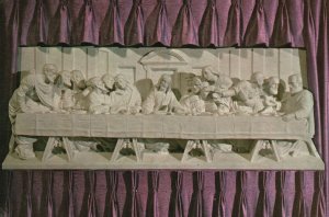 Postcard The Last Supper Carved From Statuary Marble West Rutland Vermont VT