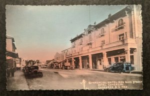 Mint Vintage Commercial Hotel and Ruiz Street Ensenada BC Mexico RPPC