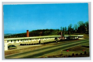 Vintage 1950's Advertising Postcard Floridian Motel St. Clairsville Ohio Old Car