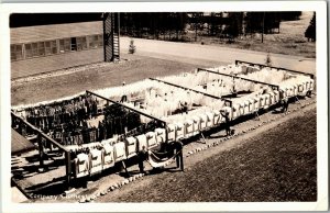 RPPC Laundry Clotheslines, Farragut Naval Training Station ID c1944 Postcard C58