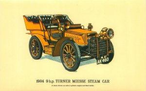 1904 9 hp Turner Miesse Steam Car Postcard Unused