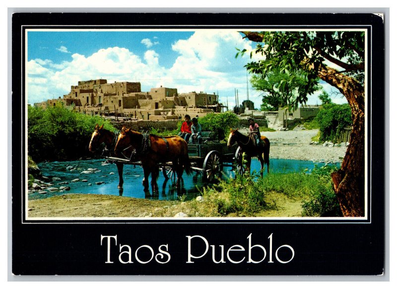 Taos Pueblo New Mexico Postcard Continental View Card