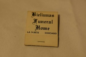 Bieliunas Funeral Home Chicago Illinois 20 Strike Matchbook