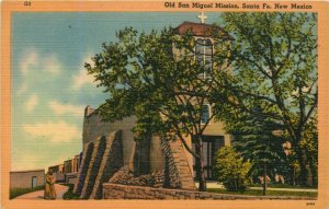 Old San Miguel Mission, Santa Fe, New Mexico Vintage Postcard