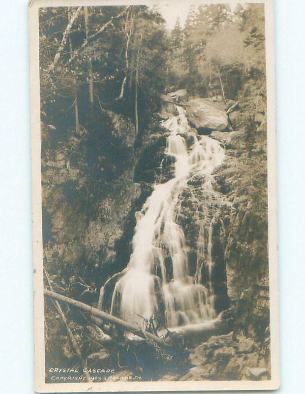 Pre-1920 rppc CRYSTAL CASCADE White Mountains New Hampshire NH i8472