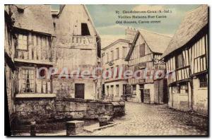 Old Postcard Caudebec en Caux Old House Rue Caron