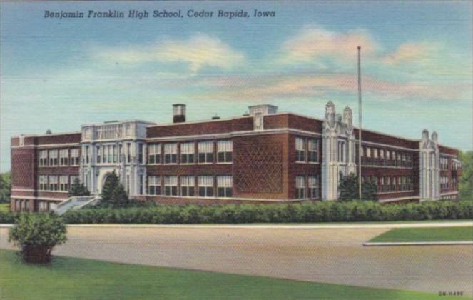 Iowa Cedar Rapids Benjamin Franklin High School Curteich