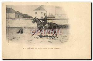 Old Postcard Horse Riding Equestrian Saumour High School No Spanish