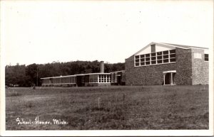 Real Photo Postcard School in Honor, Michigan