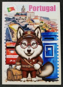 [AG] P323 Portugal Postman & Postbox Mailbox Iberian Wolf (postcard) *New