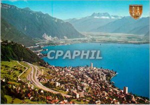 Modern Postcard Montreux general view Gesamtansicht forbidden