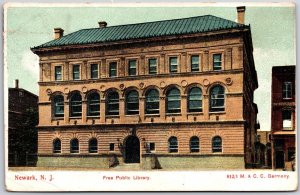 1910's Free Public Library Newark New Jersey NJ Building Posted Postcard