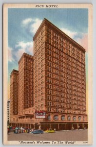 Houston TX Rice Hotel Texas Postcard M23