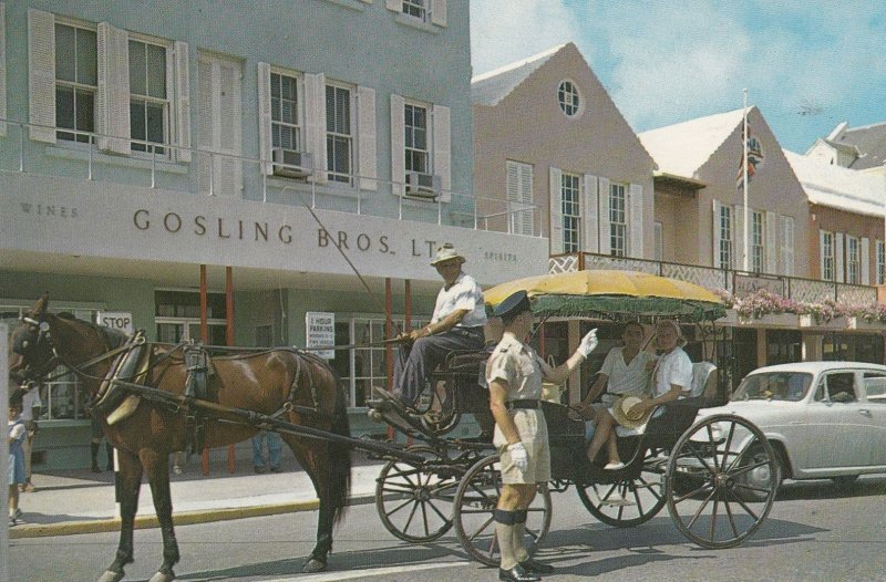 Traffic Policeman at Heyls Corner Chemists Bermuda Postcard