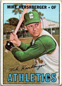 1967 Topps Baseball Card Mike Hershberger Oakland Athletics sk2301