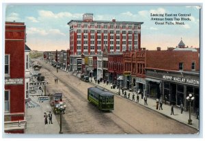 c1910's Looking East On Central Avenue Great Falls Montana MT Unposted Postcard