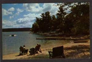 MA The Navy Yard Beach Lake Chargoggag WEBSTER Massachusetts Postcard MASS PC