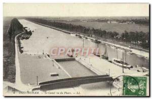 Old Postcard Ouistreham The channel seen the lighthouse
