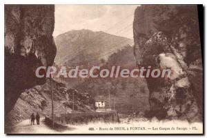 Old Postcard Route Fontan BREIL Gorges Saorge