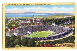 P3199 old postcard the memorial stadium university of cal;f berkley