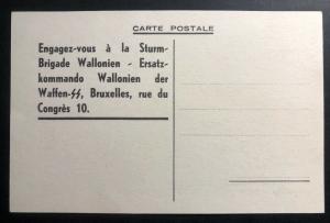 Mint WW 2 Germany Waffen SS Postcard Brigade Wallonie Entry To Bruxelles