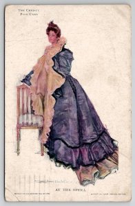Pretty Woman at the Opera Artist Howard Chandler Christi 1909 Postcard D21